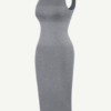 Eco-friendly Seamless Square Neck Long Sleeve Shaper Dress - Image 12