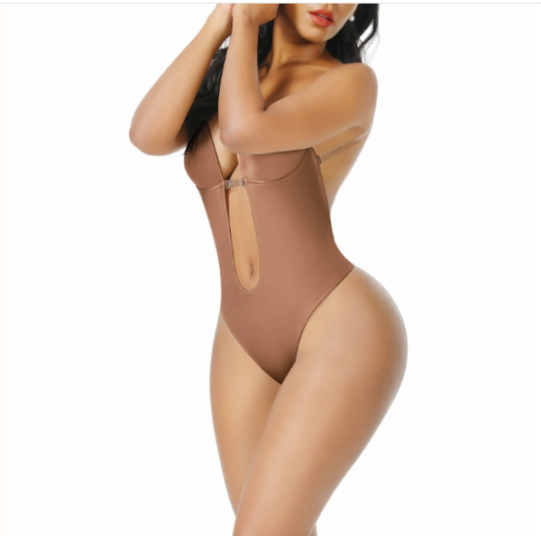 High Waist 30D Fabric Tummy Control Bodysuit with Nubuck Shoulder Straps - Image 13