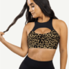 Sports Bra With Leopard-print And Black Splice - Image 3