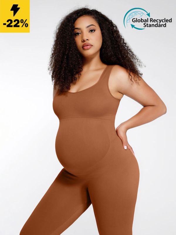 Seamless Eco-friendly Back Lifting Abdominal Supports Maternity Catsuit Jumpsuit