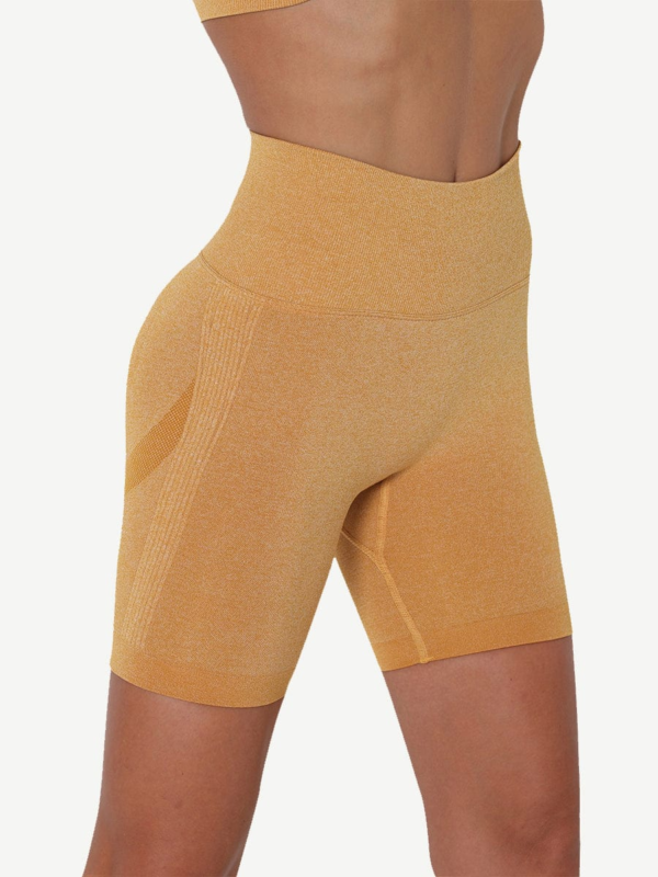 High Waist Solid Color Yoga Shorts Contouring Sensation - Image 13