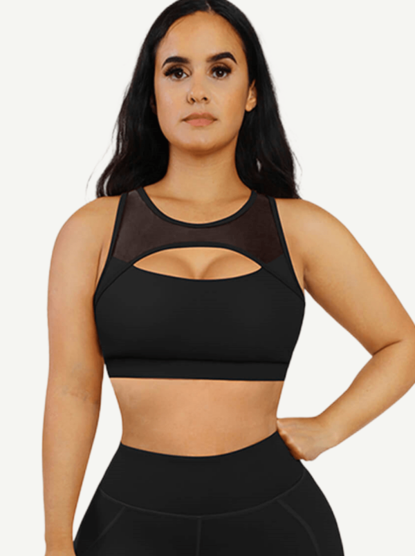 Sports Bra With Front and Back Hollow Cutting Design - Image 12