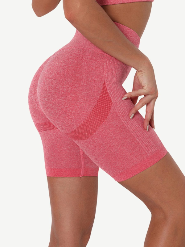 High Waist Solid Color Yoga Shorts Contouring Sensation