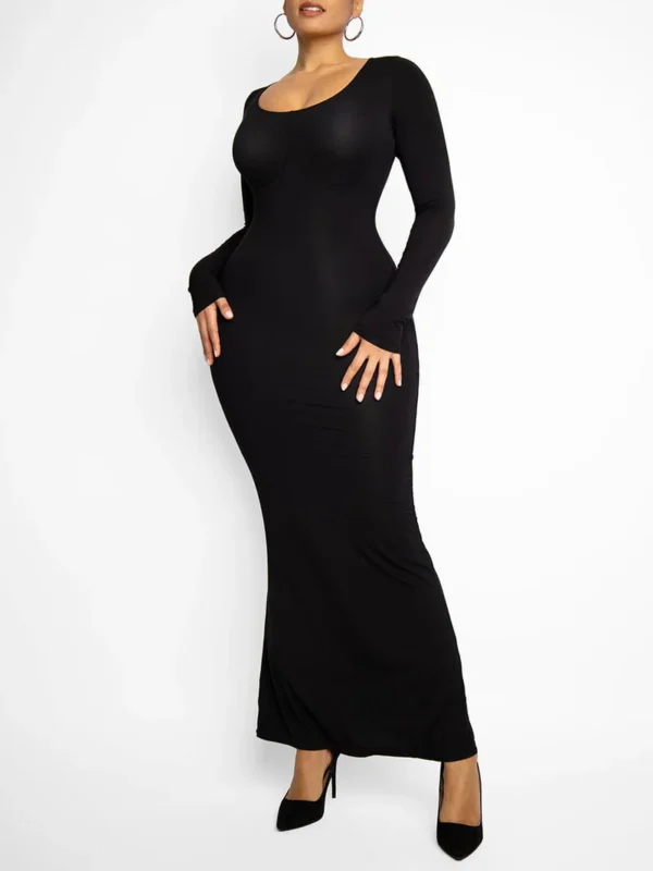 Light Shaping Abdomen Tightening Built-in Shapewear Dress - Image 6