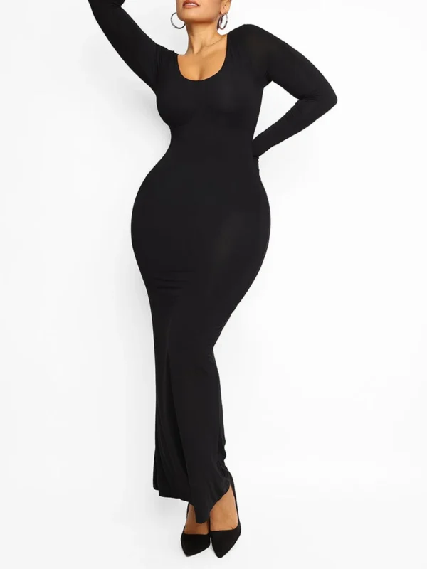 Light Shaping Abdomen Tightening Built-in Shapewear Dress - Image 7