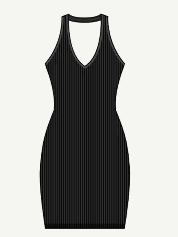 Eco-friendly Seamless Halter Neck Deep U Outer Wear Shaping Dress - Image 3