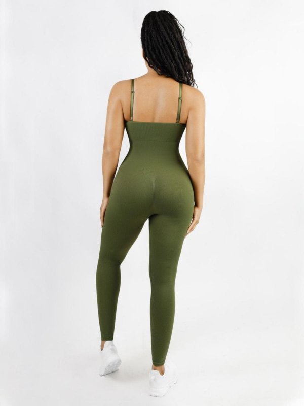 High Stretchy Seamless Sling Tummy Control Jumpsuit Removable cup pads - Image 2