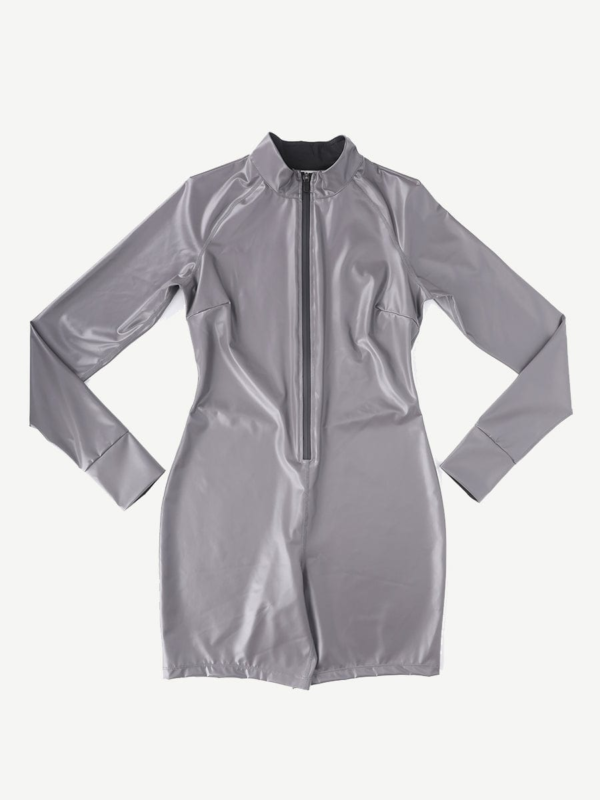 One-Piece Long-Sleeved Sports Silver Film Sauna Suit - Image 4