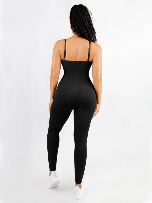 High Stretchy Seamless Sling Tummy Control Jumpsuit Removable cup pads - Image 10