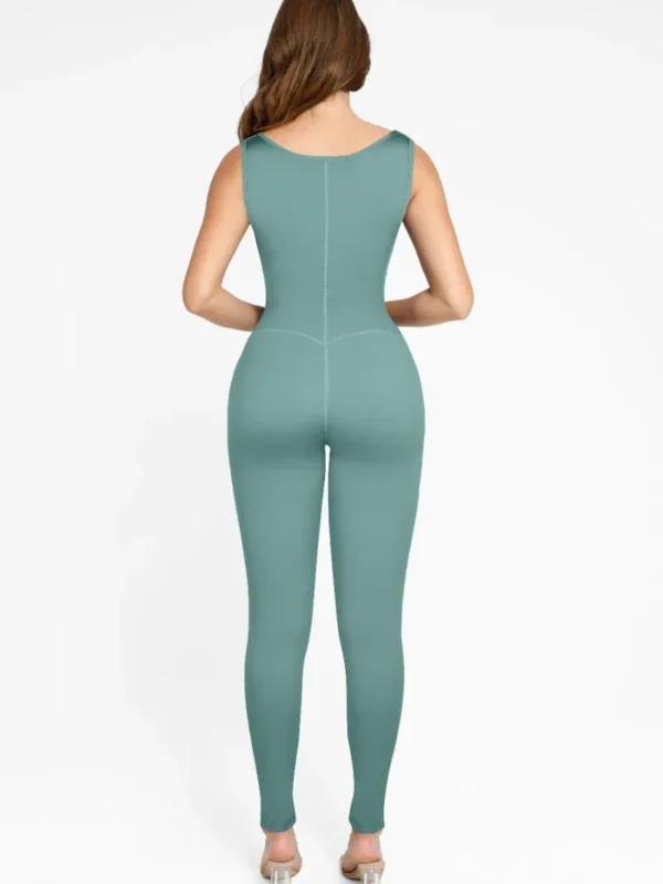 Fashion Zipper Front Slit Sports Sauna Jumpsuit - Image 6