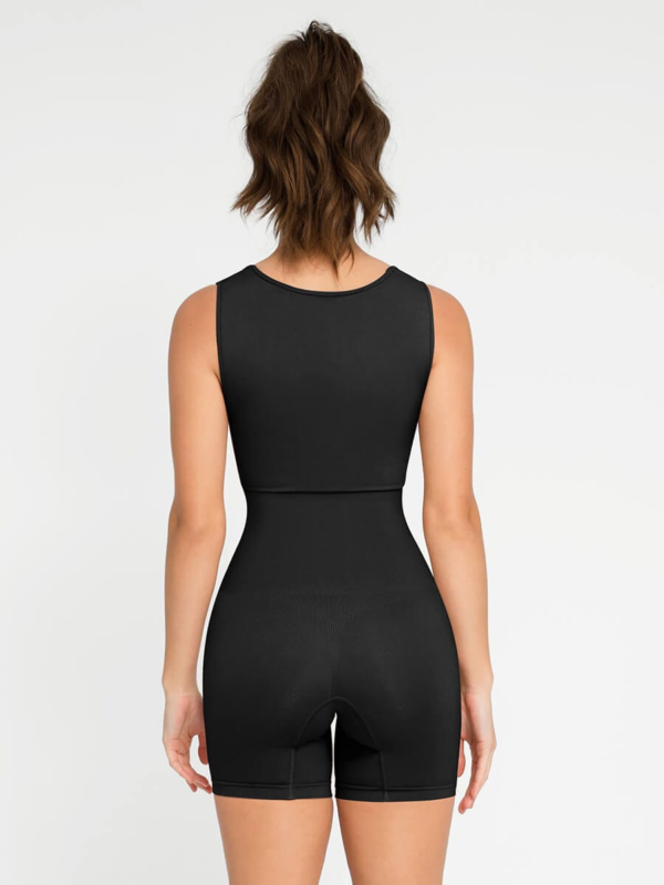 Eco-friendly Seamless Square Neck Waist and Belly Shaping Jumpsuit - Image 9