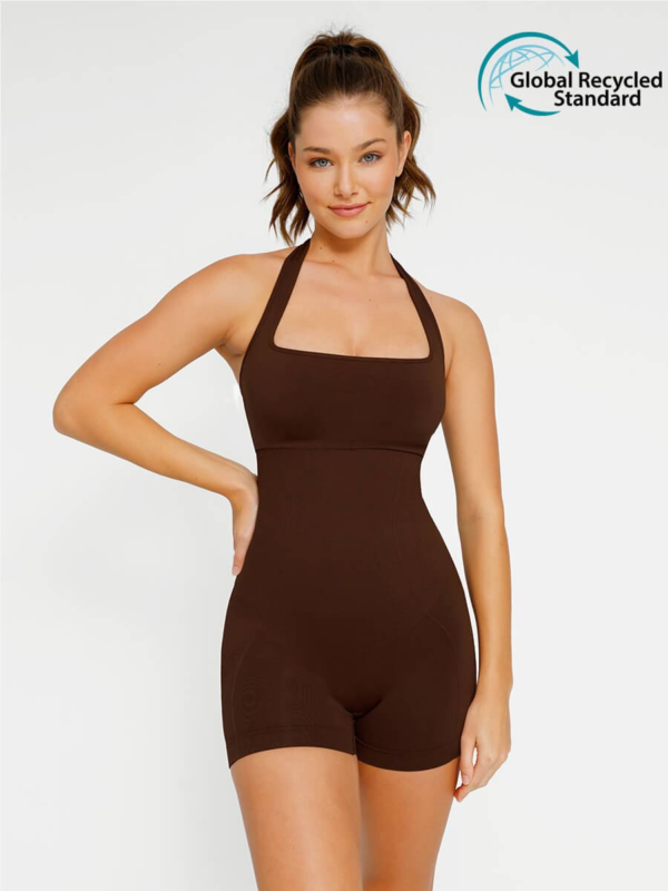 Seamless Eco-friendly Halter Neck Waist Shaping Jumpsuit - Image 9