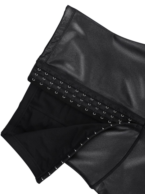 High Waist Active Stretch Pants Faux Leather Leggings - Image 5