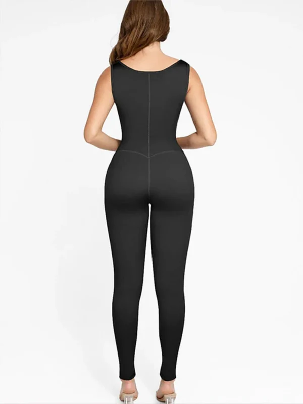 Fashion Zipper Front Slit Sports Sauna Jumpsuit - Image 9