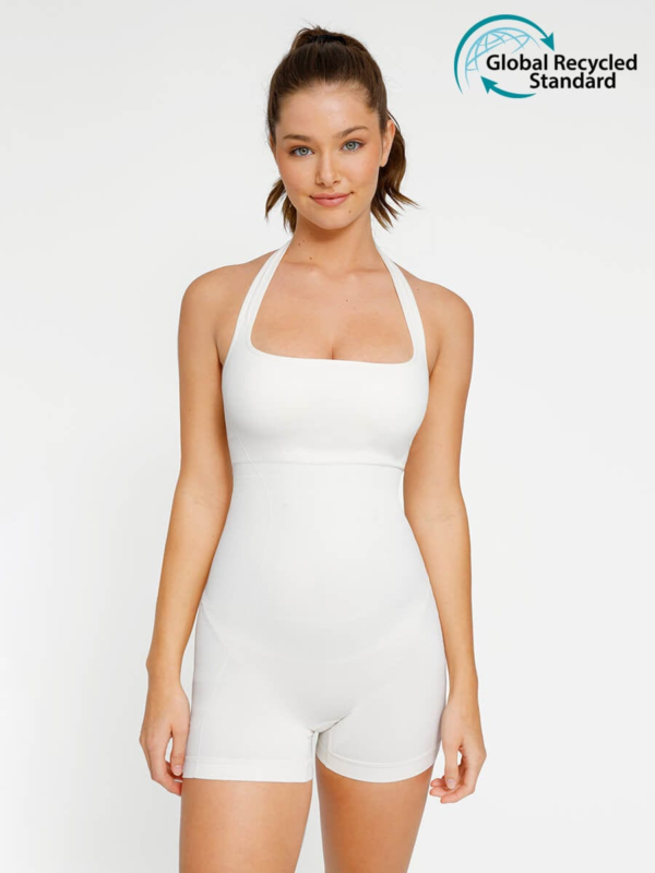 Seamless Eco-friendly Halter Neck Waist Shaping Jumpsuit - Image 5