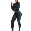 Cutie Zipper Patchwork 2 pcs Yoga Suit Thumbhole Elastic - Image 34