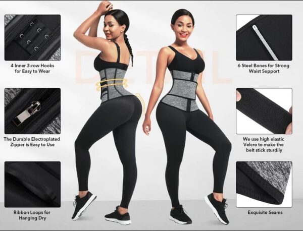 6 Steel Bones Waist Trainer With Belt Slimming Belly - Image 5