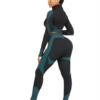 Cutie Zipper Patchwork 2 pcs Yoga Suit Thumbhole Elastic - Image 31