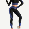 Cutie Zipper Patchwork 2 pcs Yoga Suit Thumbhole Elastic - Image 23