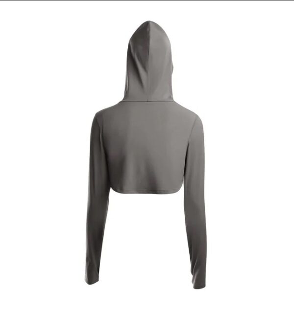 Hooded Neck Detachable Cups Crop Top For Runner - Image 10