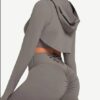 Hooded Neck Detachable Cups Crop Top For Runner - Image 8