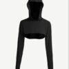 Hooded Neck Detachable Cups Crop Top For Runner - Image 16