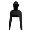 Hooded Neck Detachable Cups Crop Top For Runner - Image 17