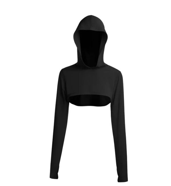 Hooded Neck Detachable Cups Crop Top For Runner - Image 17