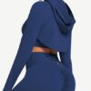 Hooded Neck Detachable Cups Crop Top For Runner - Image 3