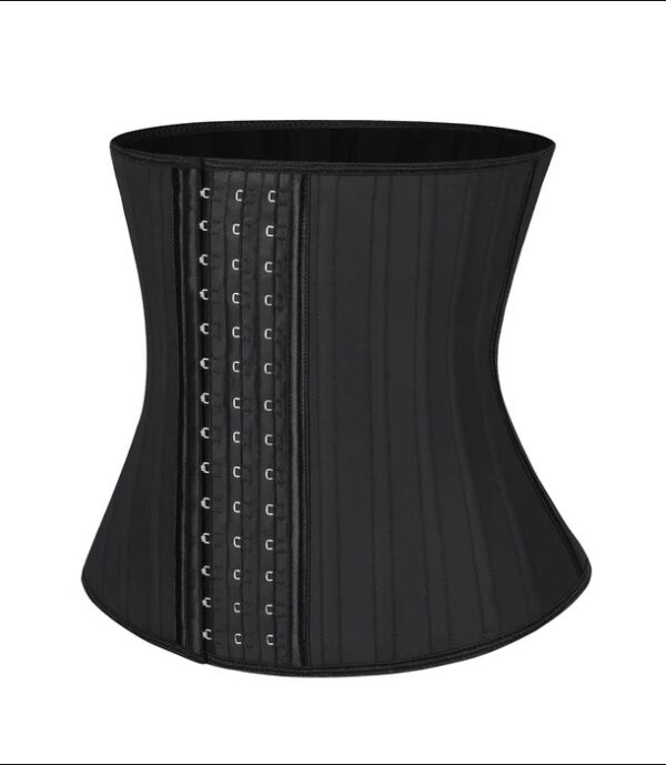 Hot Black Latex Waist Training Corset 25 Steel Boned Waist Cincher - Image 4