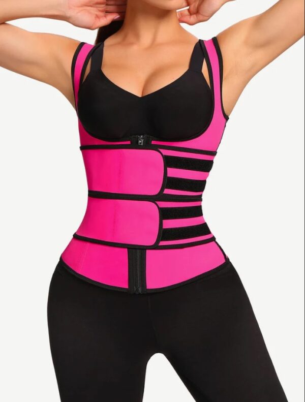 Latex Double Belts Waist Trainer Vest - Image 6