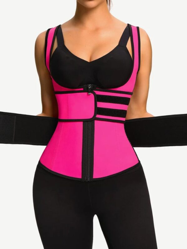 Latex Double Belts Waist Trainer Vest - Image 7