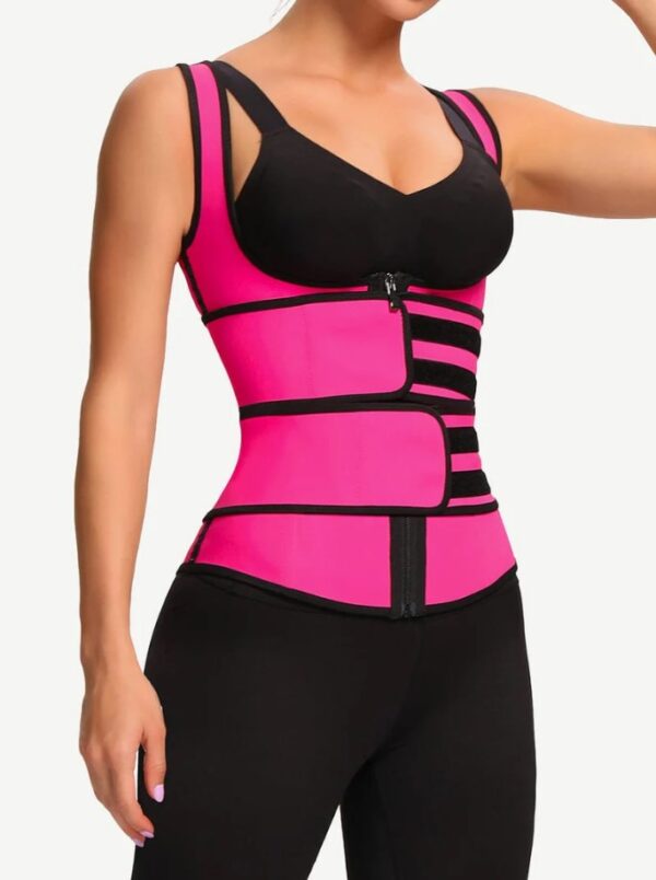 Latex Double Belts Waist Trainer Vest - Image 8