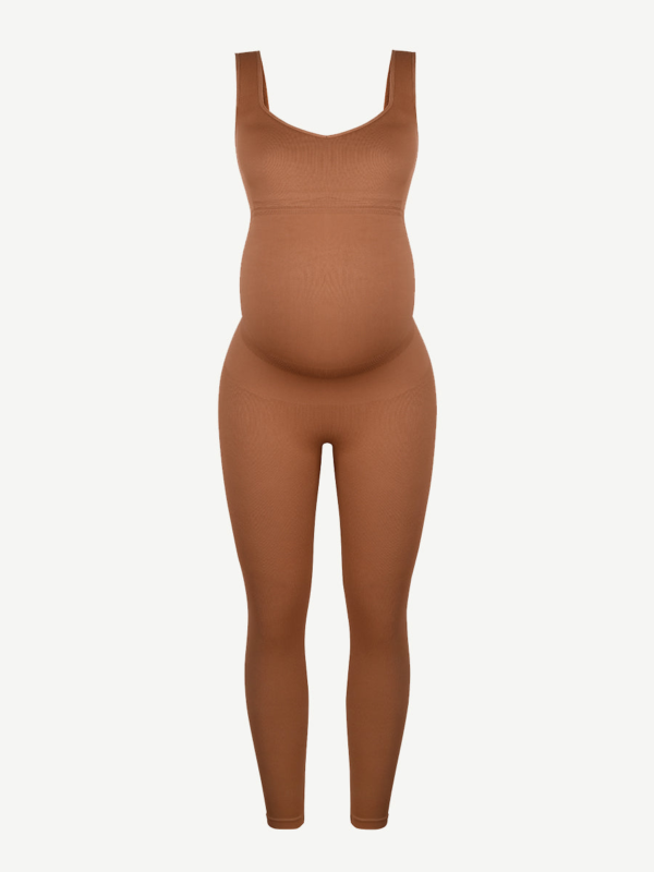 Seamless Eco-friendly Back Lifting Abdominal Supports Maternity Catsuit Jumpsuit - Image 9