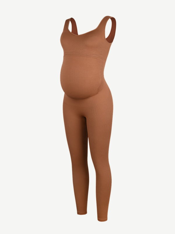 Seamless Eco-friendly Back Lifting Abdominal Supports Maternity Catsuit Jumpsuit - Image 8