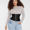 U-Shaped 10 Steel Bones Latex Waist Trainer with Fan Lacing and Front Buckle Adjustment - Image 8