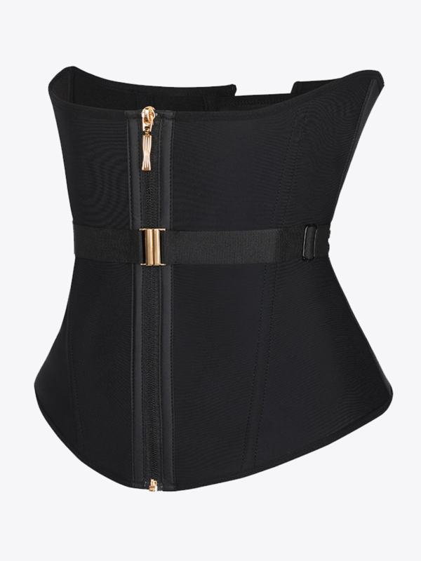 U-Shaped 10 Steel Bones Latex Waist Trainer with Fan Lacing and Front Buckle Adjustment - Image 3