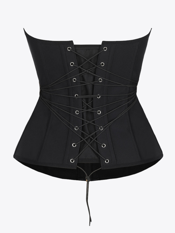 U-Shaped 10 Steel Bones Latex Waist Trainer with Fan Lacing and Front Buckle Adjustment - Image 5