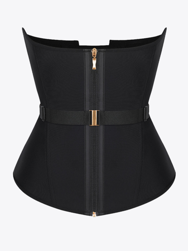 U-Shaped 10 Steel Bones Latex Waist Trainer with Fan Lacing and Front Buckle Adjustment - Image 2