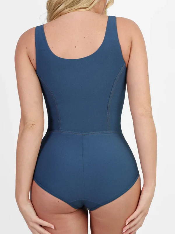 Tummy Control Denim Postpartum Recovery Shapewear Bodysuit - Image 2