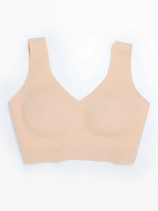 Fitted V-Neck Seamless Bra Tank Top - Image 4