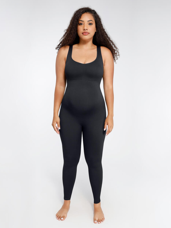 Seamless Eco-friendly Back Lifting Abdominal Supports Maternity Catsuit Jumpsuit - Image 3