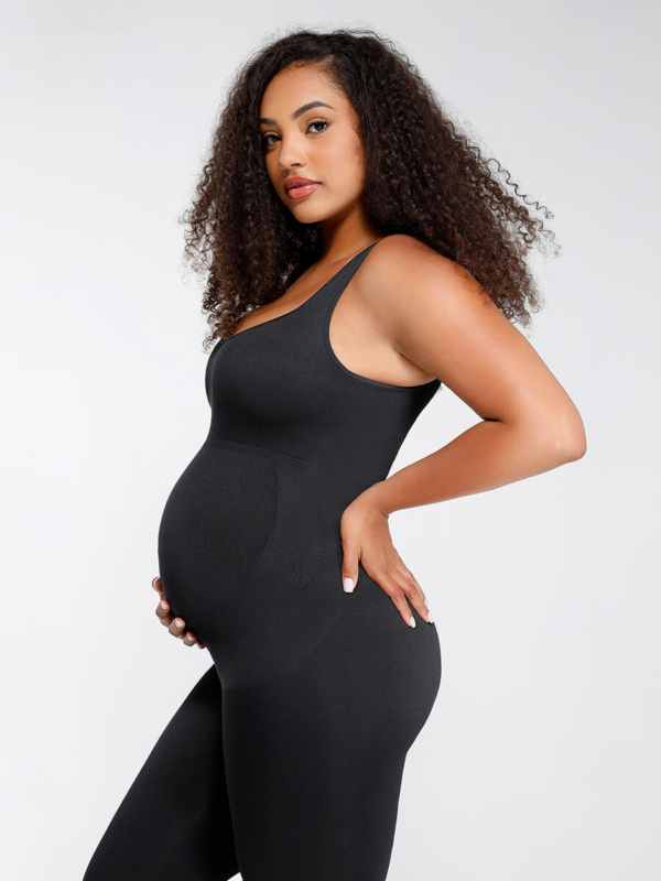 Seamless Eco-friendly Back Lifting Abdominal Supports Maternity Catsuit Jumpsuit - Image 5