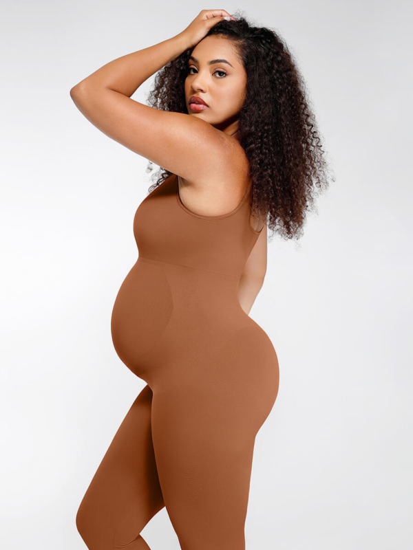 Seamless Eco-friendly Back Lifting Abdominal Supports Maternity Catsuit Jumpsuit - Image 7