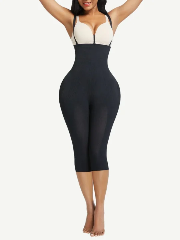 Black Plus Size Full Body Shaper With Open Crotch Smooth Silhouette - Image 2