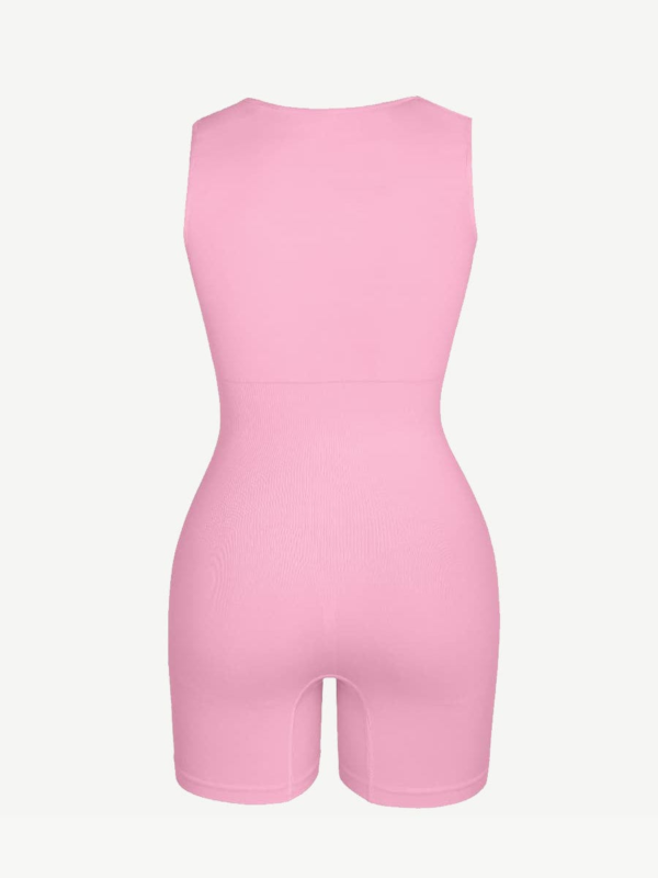 Eco-friendly Seamless Square Neck Waist and Belly Shaping Jumpsuit - Image 5