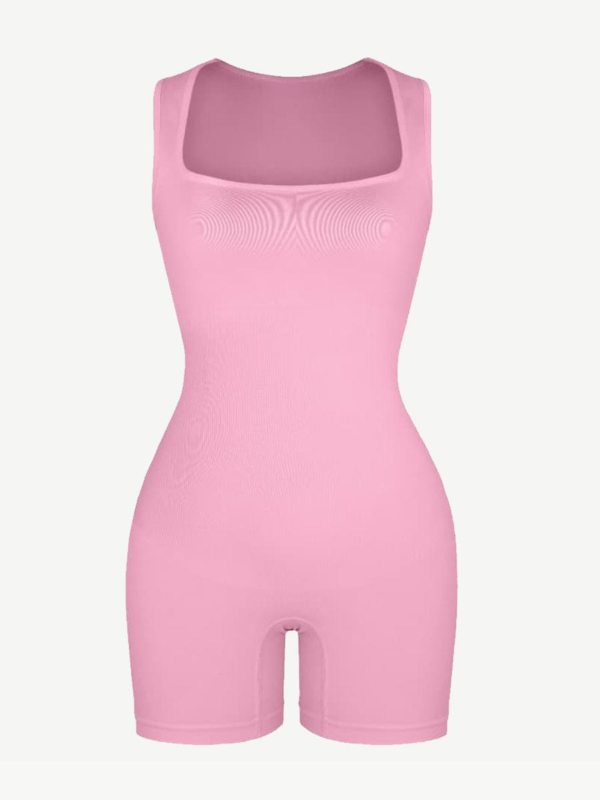 Eco-friendly Seamless Square Neck Waist and Belly Shaping Jumpsuit - Image 6