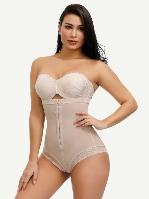 Body-Hugging High Waist Hook Front Plus Size Bodysuit Shape Medium Control Shapewear - Image 5