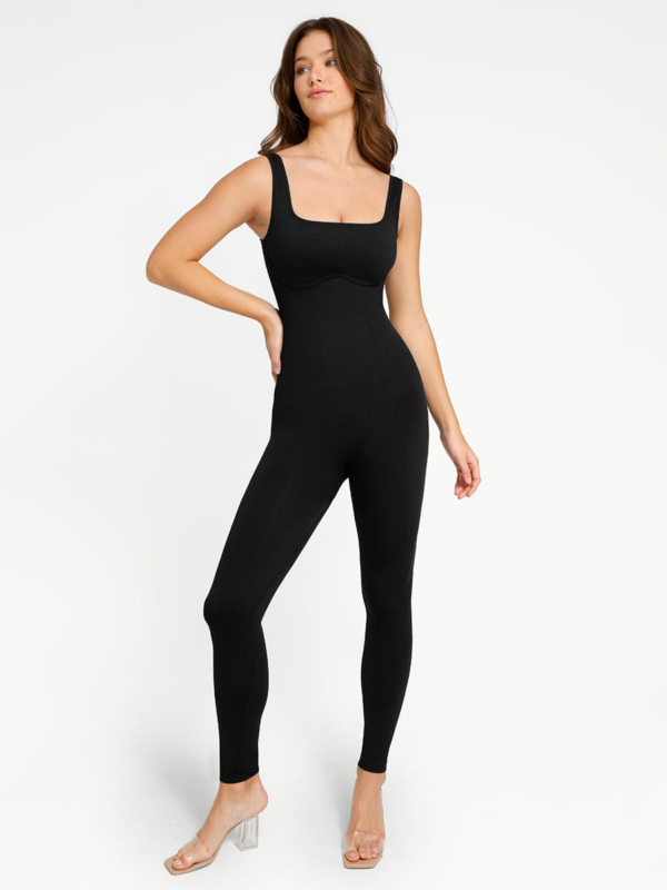 Seamless Square Neck U-Shaped Back Design Shaping Jumpsuit - Image 9