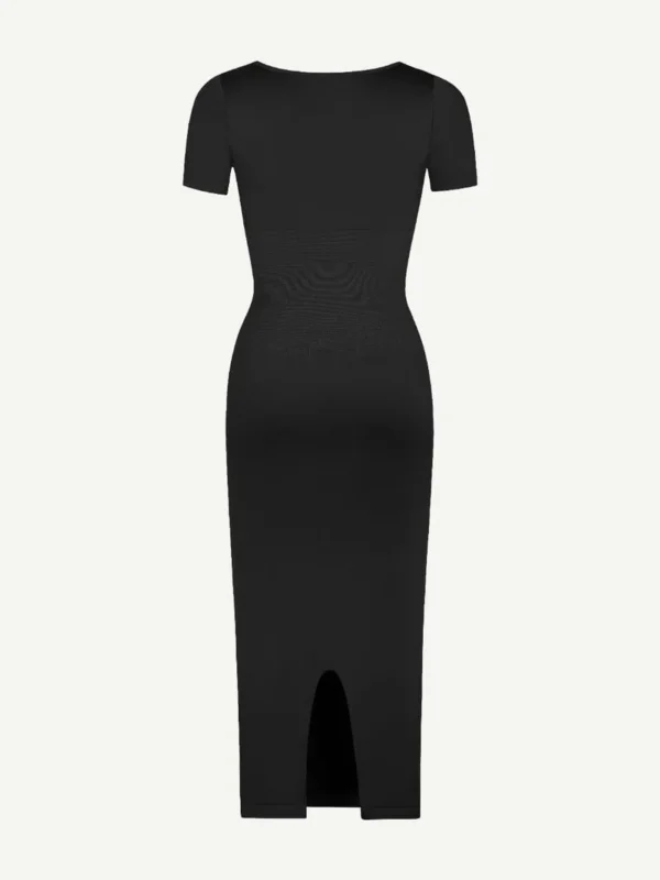 Seamless Eco-Friendly Back Slit Outer Shaping Dress With Removable Cups - Image 13